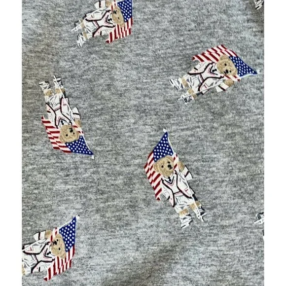 Polo Bear Ralph Lauren Men’s Team USA Flag Jogger Sleep Lounge Pants Gray Medium - Picture 4 of 4